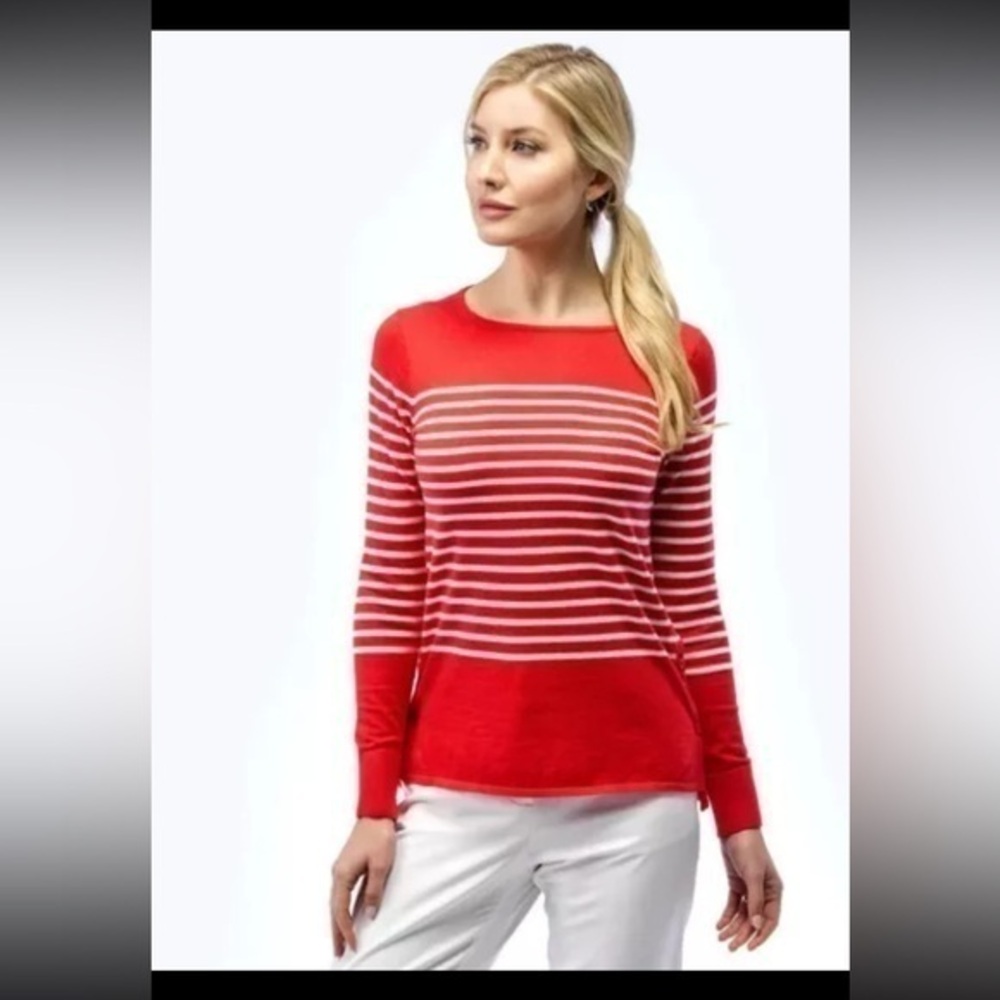 Fairway & Greene Women's Lia Sweater Sun Kiss Coral cashmere blend